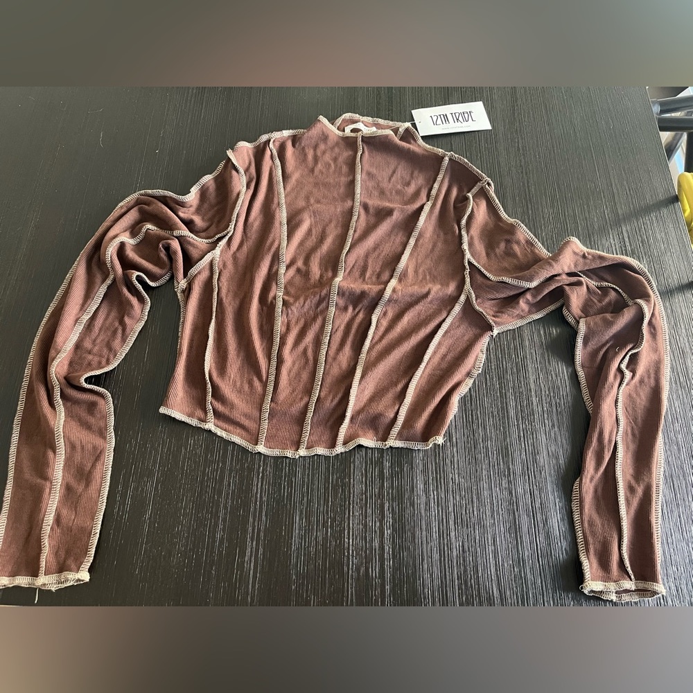 12tg tribe crop top brown